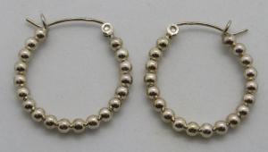 Vintage Art Deco Sterling Silver Hoop Earrings