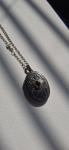 Vintage Sterling Silver Engraved Locket Necklace