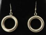 Vintage Art Deco Sterling Silver Hoop Earrings