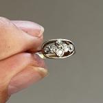 Edwardian 18ct Gold Diamond Cross Ring C1909