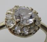 Vintage Art Deco Sterling Silver Zirconia Ring, Size O 1/2