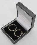 Vintage Art Deco Sterling Silver Hoop Earrings