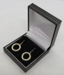 Vintage Art Deco Sterling Silver Hoop Earrings