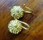 Art Deco 9ct Gold Daisy Flower Earrings