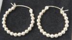 Vintage Art Deco Sterling Silver Hoop Earrings