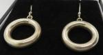 Vintage Art Deco Sterling Silver Hoop Earrings