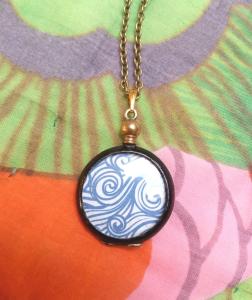 Victorian Black Lacquer Locket Necklace