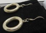 Vintage Art Deco Sterling Silver Hoop Earrings