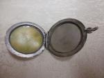 Vintage Silver Enamel Photo Locket Rose 3cm