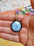 Victorian Black Lacquer Locket Necklace