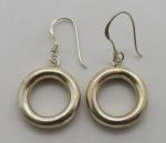 Vintage Art Deco Sterling Silver Hoop Earrings