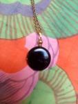 Victorian Black Lacquer Locket Necklace