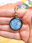 Victorian Black Lacquer Locket Necklace