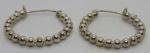 Vintage Art Deco Sterling Silver Hoop Earrings