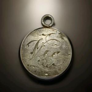 Antique English Sterling Silver "Vic" Love Token Pendant