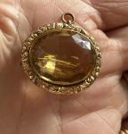 Victorian Rolled Gold Real Citrine Brooch/Pendant