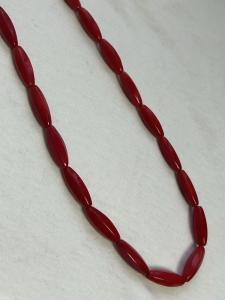 Crimson Red Antique Bohemian Glass Beads Necklace