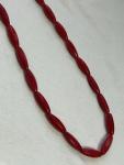 Crimson Red Antique Bohemian Glass Beads Necklace