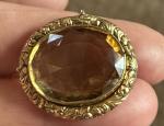Victorian Rolled Gold Real Citrine Brooch/Pendant