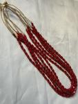 Czech Vintage Gold Foil Glass Bead Necklace