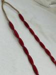 Crimson Red Antique Bohemian Glass Beads Necklace