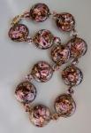 Vintage Venetian Glass Necklace with Aventurine & Roses
