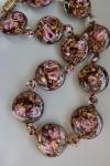 Vintage Venetian Glass Necklace with Aventurine & Roses