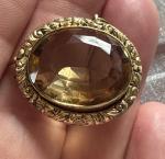 Victorian Rolled Gold Real Citrine Brooch/Pendant