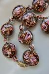 Vintage Venetian Glass Necklace with Aventurine & Roses