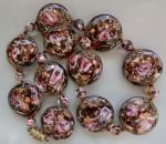 Vintage Venetian Glass Necklace with Aventurine & Roses