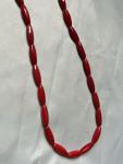 Crimson Red Antique Bohemian Glass Beads Necklace