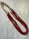 Czech Vintage Gold Foil Glass Bead Necklace