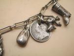 Silver Charm Bracelet with 11 Unique Antique Charms