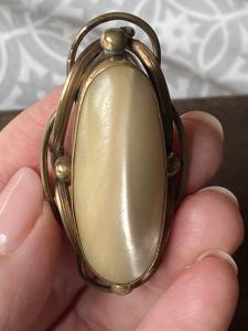 Unique Vintage Brooch or Pendant in Brass