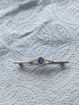 Elegant Vintage Sterling Silver Amethyst Brooch