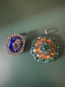 Charming Pair of 19th Century Enamel Brooches