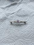 Elegant Vintage Sterling Silver Amethyst Brooch