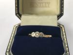 Antique Diamond Trilogy Ring in 9ct Gold & Platinum