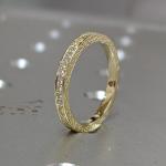 Vintage Diamond Filigree Wedding Band in 14K Gold