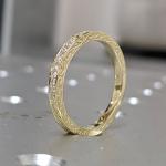 Vintage Diamond Filigree Wedding Band in 14K Gold