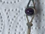 Elegant Vintage Sterling Silver Amethyst Brooch