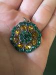 Charming Pair of 19th Century Enamel Brooches