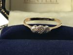 Antique Diamond Trilogy Ring in 9ct Gold & Platinum