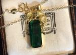 Emerald Leopard Necklace in Vintage 18K Gold