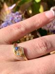 Antique 18ct Gold Diamond & Sapphire Toi Et Moi Ring