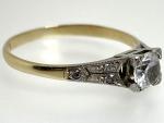 Art Deco 18ct Gold White Sapphire Solitaire Ring