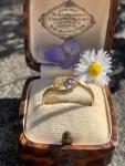 Antique 18ct Gold Diamond & Sapphire Toi Et Moi Ring