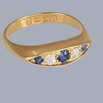 Sapphire and Diamond Five-Stone Ring in Gold