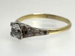 Art Deco 18ct Gold White Sapphire Solitaire Ring