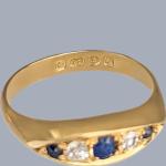 Sapphire and Diamond Five-Stone Ring in Gold